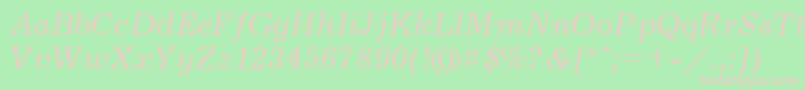 フォントJrn56C – 緑の背景にピンクのフォント