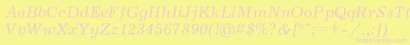 Jrn56C Font – Pink Fonts on Yellow Background