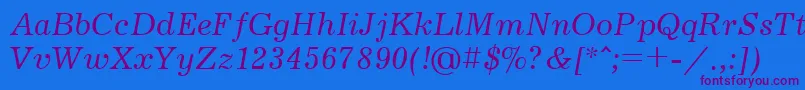 Jrn56C Font – Purple Fonts on Blue Background