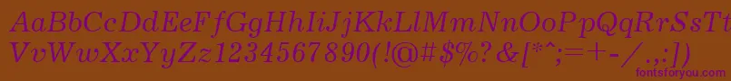 Jrn56C Font – Purple Fonts on Brown Background