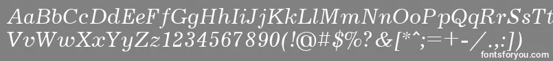 フォントJrn56C – 灰色の背景に白い文字