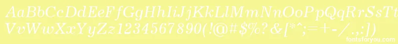 Jrn56C-Schriftart – Weiße Schriften auf gelbem Hintergrund