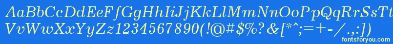 Jrn56C Font – Yellow Fonts on Blue Background