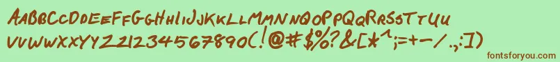 FCkBeansBold Font – Brown Fonts on Green Background