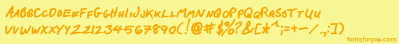 FCkBeansBold Font – Orange Fonts on Yellow Background