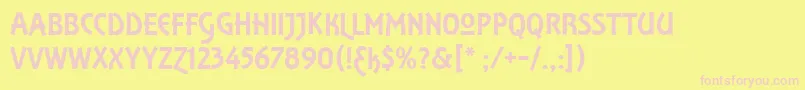 RamonaModern Font – Pink Fonts on Yellow Background