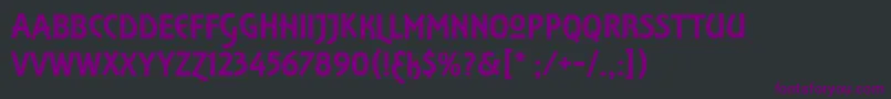 Czcionka RamonaModern – fioletowe czcionki na czarnym tle