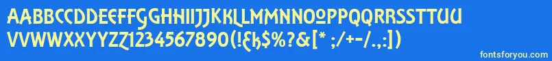 RamonaModern Font – Yellow Fonts on Blue Background