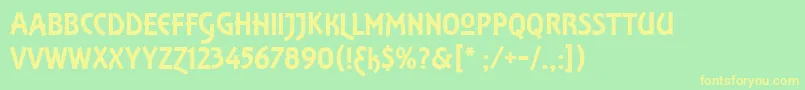 RamonaModern Font – Yellow Fonts on Green Background