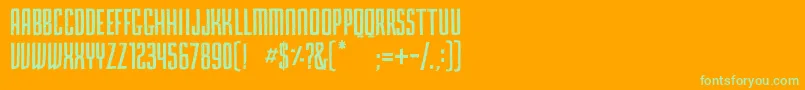 PrimmaHandmadeDafont-fontti – vihreät fontit oranssilla taustalla