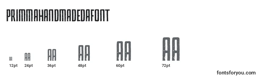 PrimmaHandmadeDafont Font Sizes