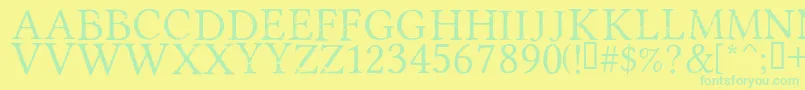 PortmanteauRegular Font – Green Fonts on Yellow Background