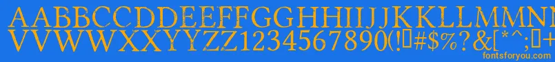 PortmanteauRegular Font – Orange Fonts on Blue Background