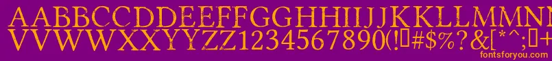 PortmanteauRegular Font – Orange Fonts on Purple Background