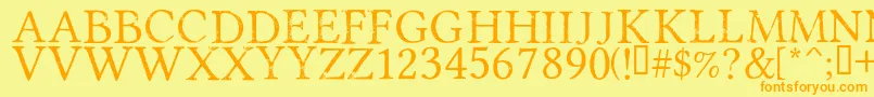 PortmanteauRegular Font – Orange Fonts on Yellow Background