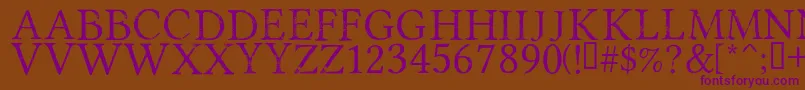 PortmanteauRegular Font – Purple Fonts on Brown Background