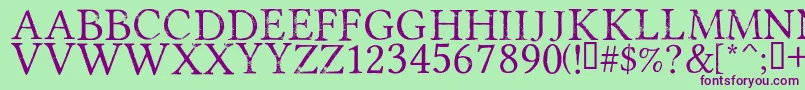 PortmanteauRegular Font – Purple Fonts on Green Background