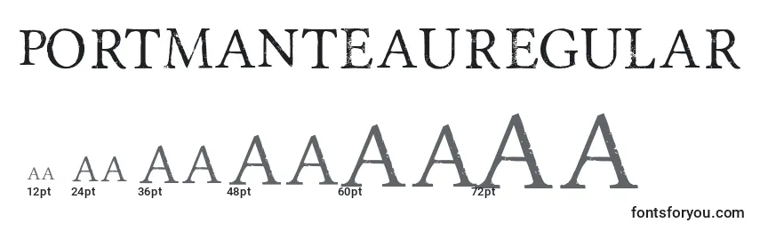 Размеры шрифта PortmanteauRegular