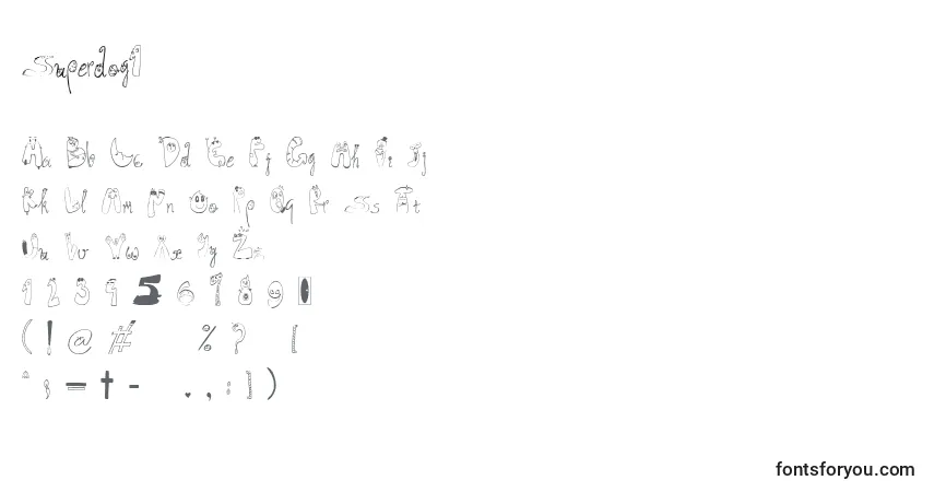 Шрифт Superdog1 – алфавит, цифры, специальные символы