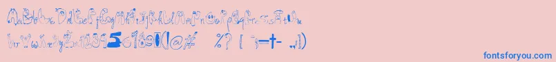 フォントSuperdog1 – ピンクの背景に青い文字