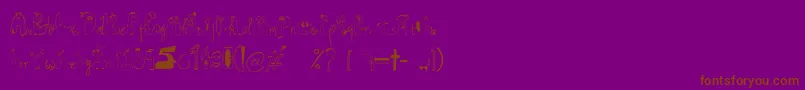 Шрифт Superdog1 – коричневые шрифты на фиолетовом фоне