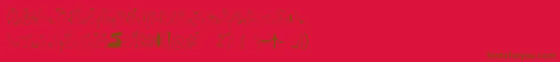 Superdog1-fontti – ruskeat fontit punaisella taustalla