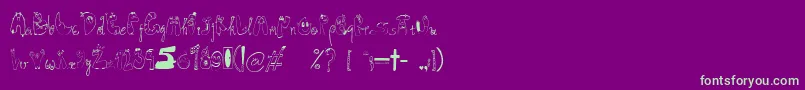 フォントSuperdog1 – 紫の背景に緑のフォント