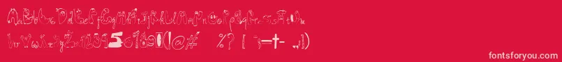 フォントSuperdog1 – 赤い背景にピンクのフォント