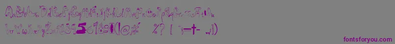 Шрифт Superdog1 – фиолетовые шрифты на сером фоне