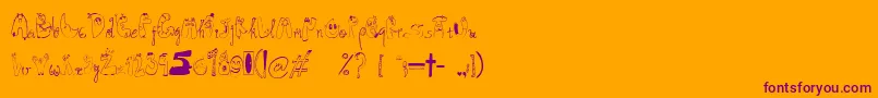 fuente Superdog1 – Fuentes Moradas Sobre Fondo Naranja