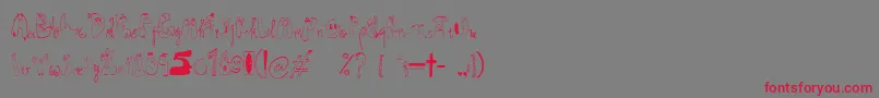 Superdog1 Font – Red Fonts on Gray Background