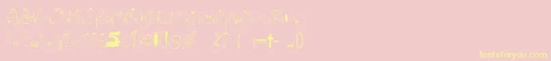 Superdog1-fontti – keltaiset fontit vaaleanpunaisella taustalla