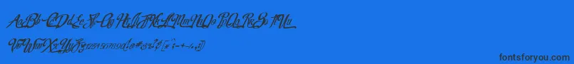 フォントRealprizesItalic – 黒い文字の青い背景