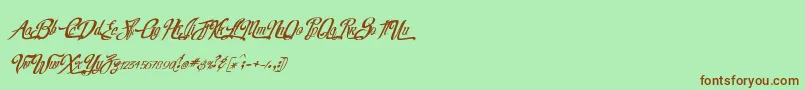 RealprizesItalic Font – Brown Fonts on Green Background