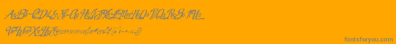 RealprizesItalic-Schriftart – Graue Schriften auf orangefarbenem Hintergrund