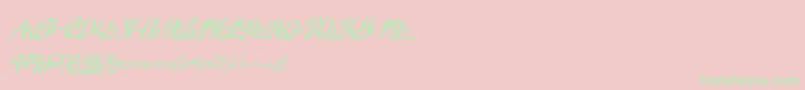 フォントRealprizesItalic – ピンクの背景に緑の文字