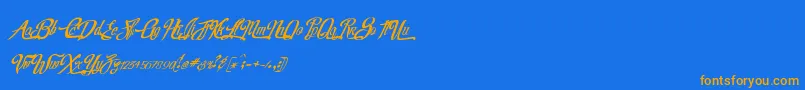 RealprizesItalic Font – Orange Fonts on Blue Background