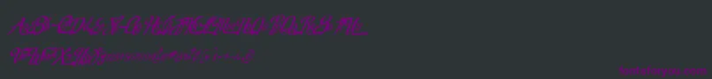 フォントRealprizesItalic – 黒い背景に紫のフォント