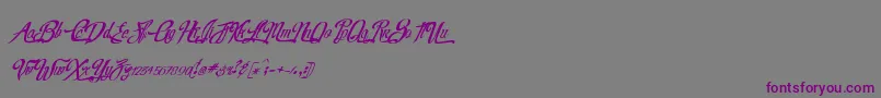 RealprizesItalic-fontti – violetit fontit harmaalla taustalla