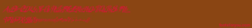 RealprizesItalic Font – Red Fonts on Brown Background