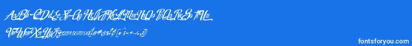 Fonte RealprizesItalic – fontes brancas em um fundo azul