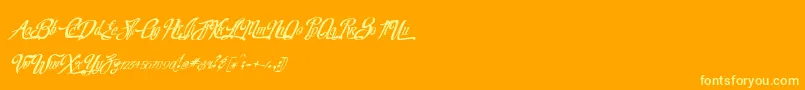 フォントRealprizesItalic – オレンジの背景に黄色の文字