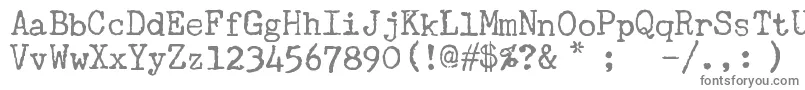 フォントUwch – 白い背景に灰色の文字