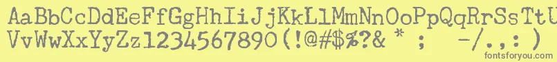 Uwch Font – Gray Fonts on Yellow Background