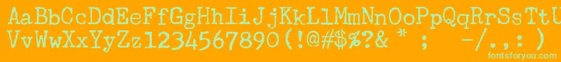 Uwch Font – Green Fonts on Orange Background