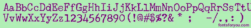 Uwch Font – Purple Fonts on Green Background