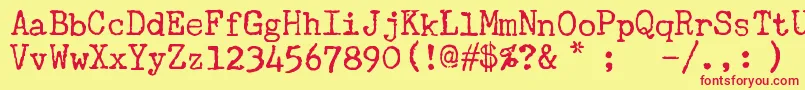Uwch Font – Red Fonts on Yellow Background