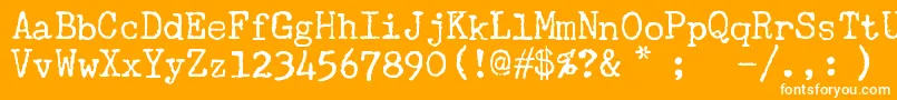 Uwch Font – White Fonts on Orange Background