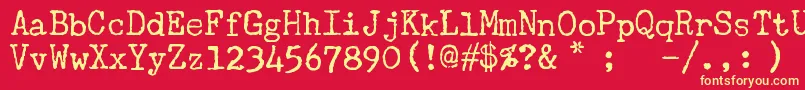 Uwch Font – Yellow Fonts on Red Background