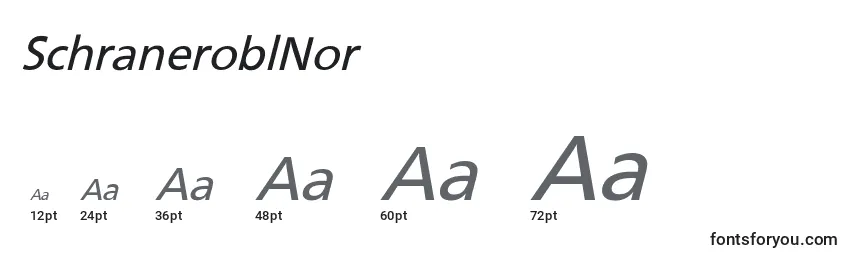 Размеры шрифта SchraneroblNor